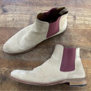 Mens Taft Beige and Burgundy Chelsea ankle Boots JUDE size 40 EU